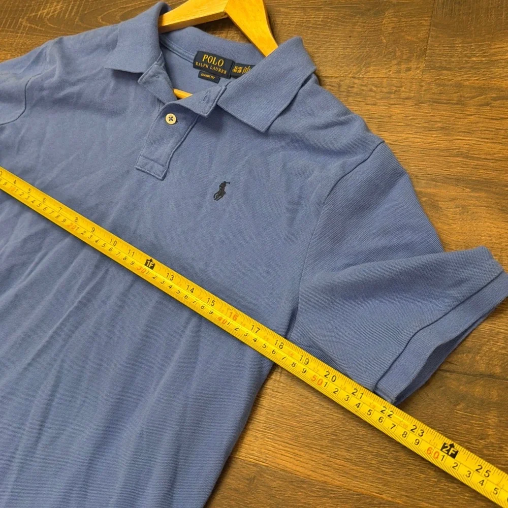Polo Ralph Lauren Mens XL 18-20 Blue Classic Fit Short Sleeve Pique Polo Shirt